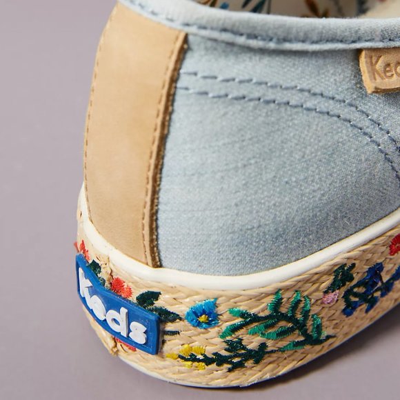 Anthropologie Keds x Rifle Paper Co. Rosalie Embroidered Triple Kick Sneakers 10 - Picture 4 of 14